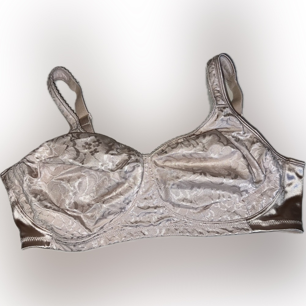 🔴Playtex 18 Hour 4745 Lift and Support Bra 42DD Natural Nude Soft Lace